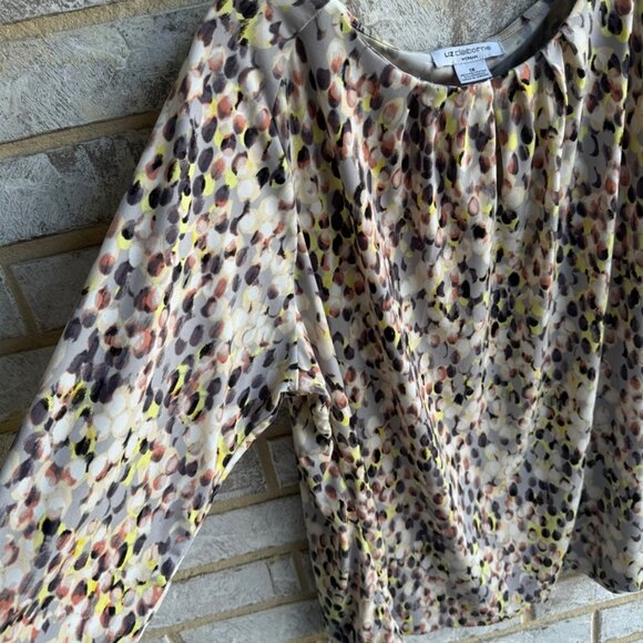 Liz Claiborne Multicolored 3/4 Sleeve Scoop Neck Blouse Women's Size 1X. - Picture 6 of 7
